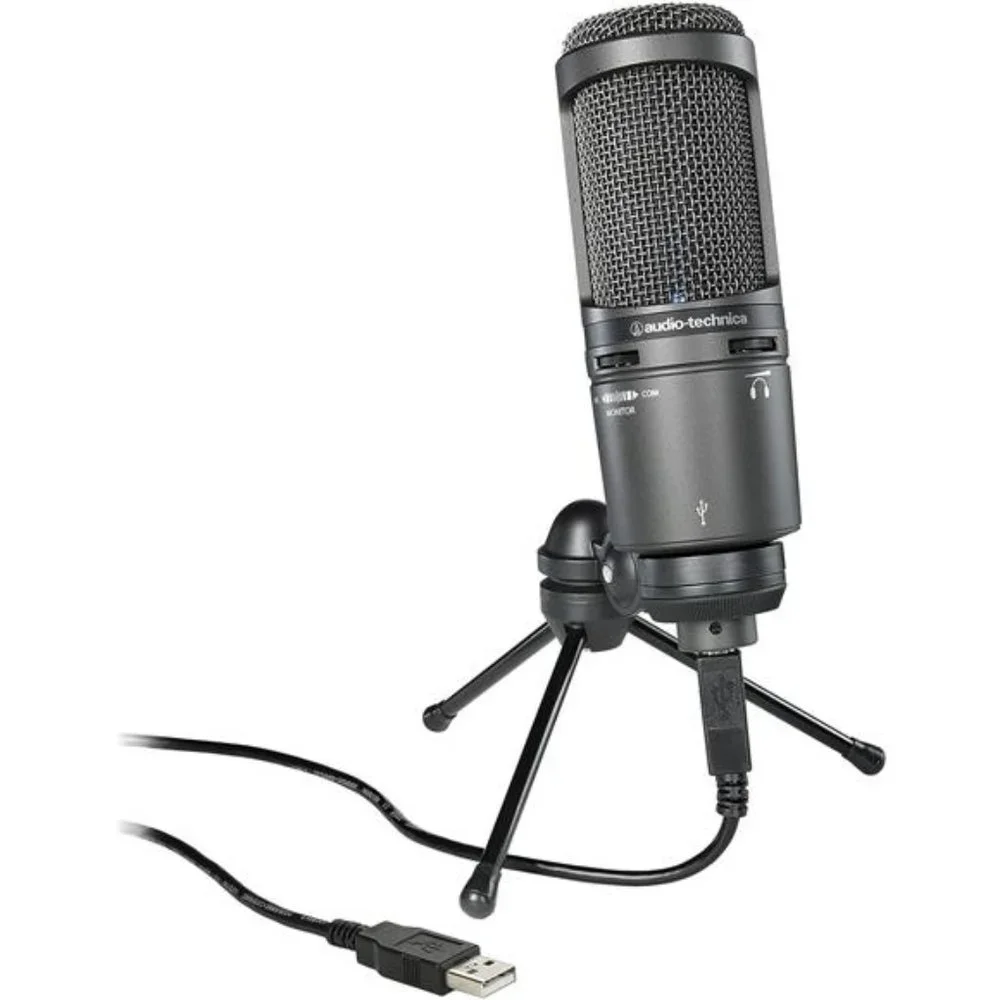 AT2020USB+Cardioid Condenser USB Microphone,With Built-In Headphone Jack &Volume